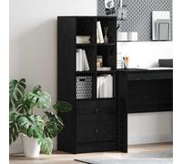 Highboard Black oak Engineered wood 45.5 x 34 x 127 cm Matte Storage Sideboard.