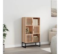 Highboard Brown 70x35x125 cm Engineered Wood with Pine Doors Iron Legs Scandi XL