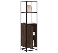Highboard Brown Oak 35.5x35x139cm Engineered Wood & Metal Tall Storage Cabinets