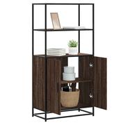 Highboard Brown Oak 68x35x139 cm Engineered Wood & Metal Tall Storage CabinetXL