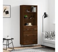 Highboard Brown Oak 69.5x34x180 cm Engineered Wood