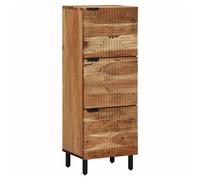 Highboard Brown Solid Mango Wood 40x33x110 cm 3-Door Shelf Rustic Storage Indoor