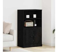 Highboard Cabinet Ample Storage 60 x 35.5 x 103.5 cm Black Engineered Wood