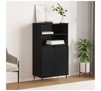 Highboard Cabinet Ample Storage 60 x 36 x 110 cm Black Engineered Wood