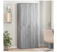 Highboard Cabinet Ample Storage Grey Sonoma 80 x 35 x 180 cm Engineered Wood