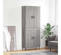 Highboard Cabinet Grey Sonoma Engineered Wood & Metal 69.5x34x180cm Tall Storage