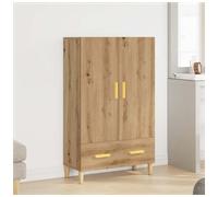 Highboard Compact Slim Artisan Oak 70x31x115cm Engineered Wood Storage Cabinet.