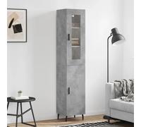vidaXL Highboard Concrete Grey 34.5x34x180 cm Engineered Wood, Grey