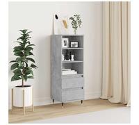 Highboard Concrete Grey 40x36x110 cm Engineered Wood with Drawer Modern Tapered