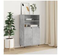 Highboard Concrete Grey 60x36x110cm Engineered Wood 2 Door Modern Storage Units
