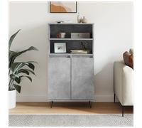 Highboard Concrete Grey 60x36x110cm Engineered Wood 2 Doors Modern Storage Urban