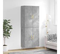 vidaXL Highboard Concrete Grey 69.5x34x180 cm Engineered Wood