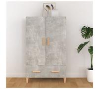 Highboard Concrete Grey 70x31x115 cm Engineered Wood Tall Slim Storage Unit XL