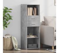 Highboard Concrete Grey Engineered Wood 40x42.5x124 cm Minimal Slim Storage Unit