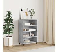 Highboard Concrete Grey Engineered Wood & Iron 57x35x90 cm Modern Storage Home.