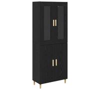 vidaXL Highboard Old Wood 69.5 x 34 x 180 cm Engineered Wood and Glass