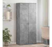 Highboard Engineered Wood Concrete Grey 80x39x178 cm 2-Door Storage w/ Shelves