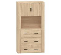 vidaXL Highboard Sonoma Oak Engineered Wood Cupboard Sideboard Storage Cabinet