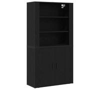 vidaXL Highboard Black Oak 80 x 33 x 150 cm Engineered Wood, Black