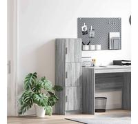 Highboard Grey Sonoma 31.5x32x122.5cm Engineered Wood 3-Door Modern Storage Unit