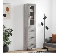 vidaXL Highboard Grey Sonoma 34.5x34x180 cm Engineered Wood, Grey