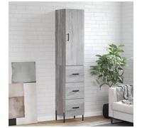 Highboard Grey Sonoma 34.5x34x180 cm Engineered Wood Tall Storage Cabinet Slim