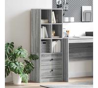 Highboard Grey Sonoma 45.5x34x127cm Engineered Wood 2 Drawers Minimalist Storage