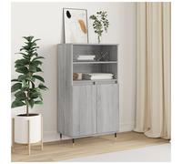 Highboard Grey Sonoma 60x36x110cm Engineered Wood 2 Door Minimalist Storage Unit