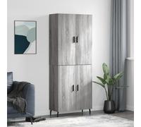 vidaXL Highboard Grey Sonoma 69.5x34x180 cm Engineered Wood, Grey