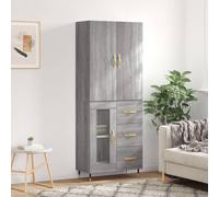 Highboard Grey Sonoma 69.5x34x180 cm Engineered Wood Berkfield Home Grey One Size