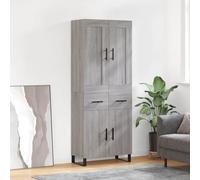 Highboard Grey Sonoma 69.5x34x180 cm Engineered Wood Berkfield Home Grey One Size