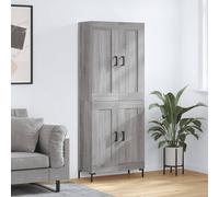 Highboard Grey Sonoma 69.5x34x180 cm Engineered Wood Berkfield Home Grey One Size