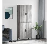 Highboard Grey Sonoma 69.5x34x180 cm Engineered Wood Berkfield Home Grey One Size