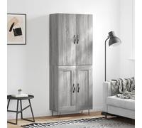 Highboard Grey Sonoma 69.5x34x180 cm Engineered Wood Berkfield Home Grey One Size