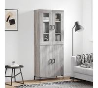 Highboard Grey Sonoma 69.5x34x180 cm Engineered Wood Berkfield Home Grey One Size