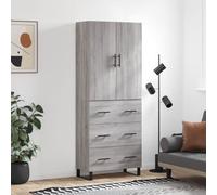 Highboard Grey Sonoma 69.5x34x180 cm Engineered Wood Berkfield Home Grey One Size