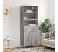 (grey sonoma, 2 doors 2 drawers) vidaXL Highboard Sideboard Cupboard Side Cabinet Grey Sonoma Engineered Wood