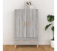 Highboard Grey Sonoma 70x31x115 cm Engineered Wood 2 Doors 1 Drawer Wall Fix Pro