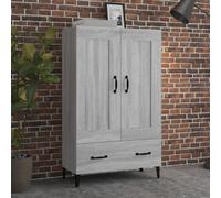 Highboard Grey Sonoma 70x31x115 cm Engineered Wood Industrial Storage Slim Chic