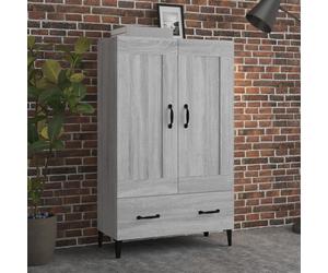 Highboard Grey Sonoma 70x31x115 cm Engineered Wood Industrial Storage Slim Chic