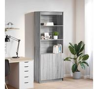 vidaXL Highboard Cabinet - Grey Sonoma Engineered Wood, 70x35x180 cm, Modern Style Storage Cabinet with 5 Shelves for Home, Office, Kitchen, and Bathroom