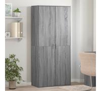 Highboard Grey Sonoma 80x39x178 cm Engineered Wood 2 Door Shelf Indoor Modern XL