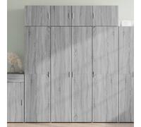Highboard Grey Sonoma 80x42.5x185 cm Engineered Wood Tall Storage Cabinet Large