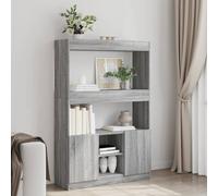 Highboard Grey Sonoma 92x33x140 cm Engineered Wood