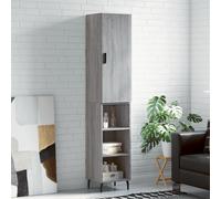 Highboard Grey Sonoma Engineered Wood & Metal 34.5x34x180 cm, 3 Shelves Storage