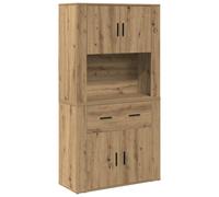 Highboard Rustic Old Wood 80x33x150cm Engineered Wood 4 Doors 1 Drawer Buffet XL