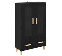 vidaXL Highboard Black Oak – Engineered Wood Storage Unit 70 x 31 x 115 cm – Drawers