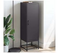 Highboard Industrial Black Steel 36x39x123 cm 3-Compartment Storage Cabinet Tall