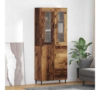Highboard Modern 69.5 x 34 x 180 cm Old wood Engineered wood 3 Drawers with legs