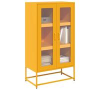 Highboard Mustard Yellow Cold-Rolled Steel 68x39x123 cm 6-Compartment Doors Pro